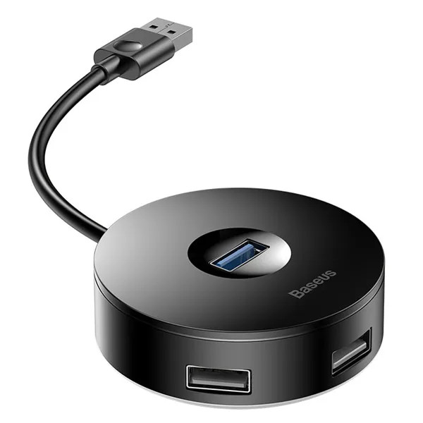 Baseus HUB-F01 Round Box HUB Adapter USB3.0 To USB3.0 USB2.0 Black