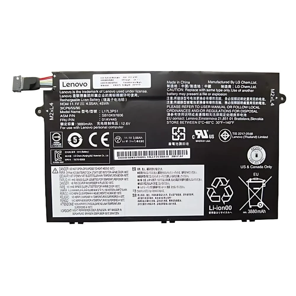 Lenovo ThinkPad E480 E485 E495 E490 E580 E585 E590 E595 E14-20RA001MGE E15-20RD001FGE 01AV445 L17L3P51 SB10K97609 100% Original Laptop Battery